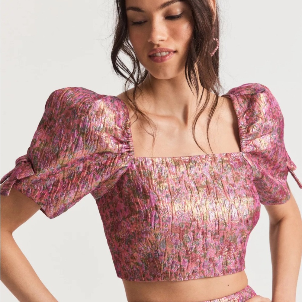 NWT LoveShackFancy Lamaria ultra crop top
